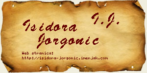 Isidora Jorgonić vizit kartica